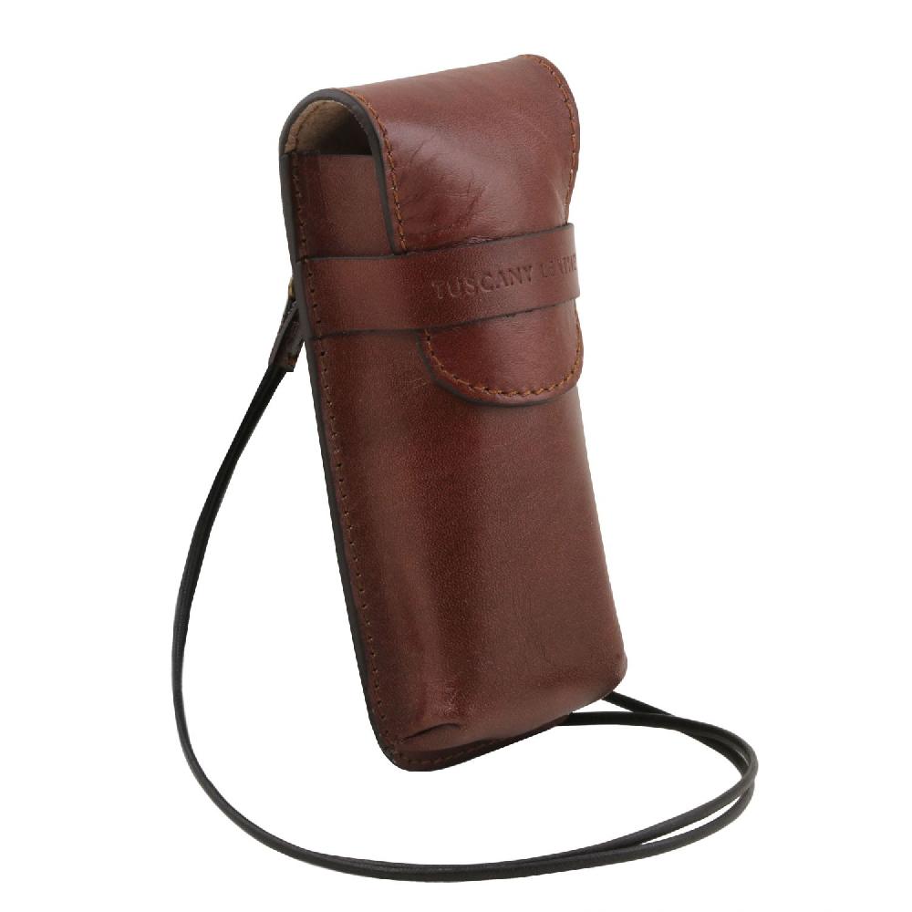 Tuscany Leather Esclusivo Portaocchiali/Portacellulare/porta Orologio a Tracolla in Pelle Sconto di tempo limitato