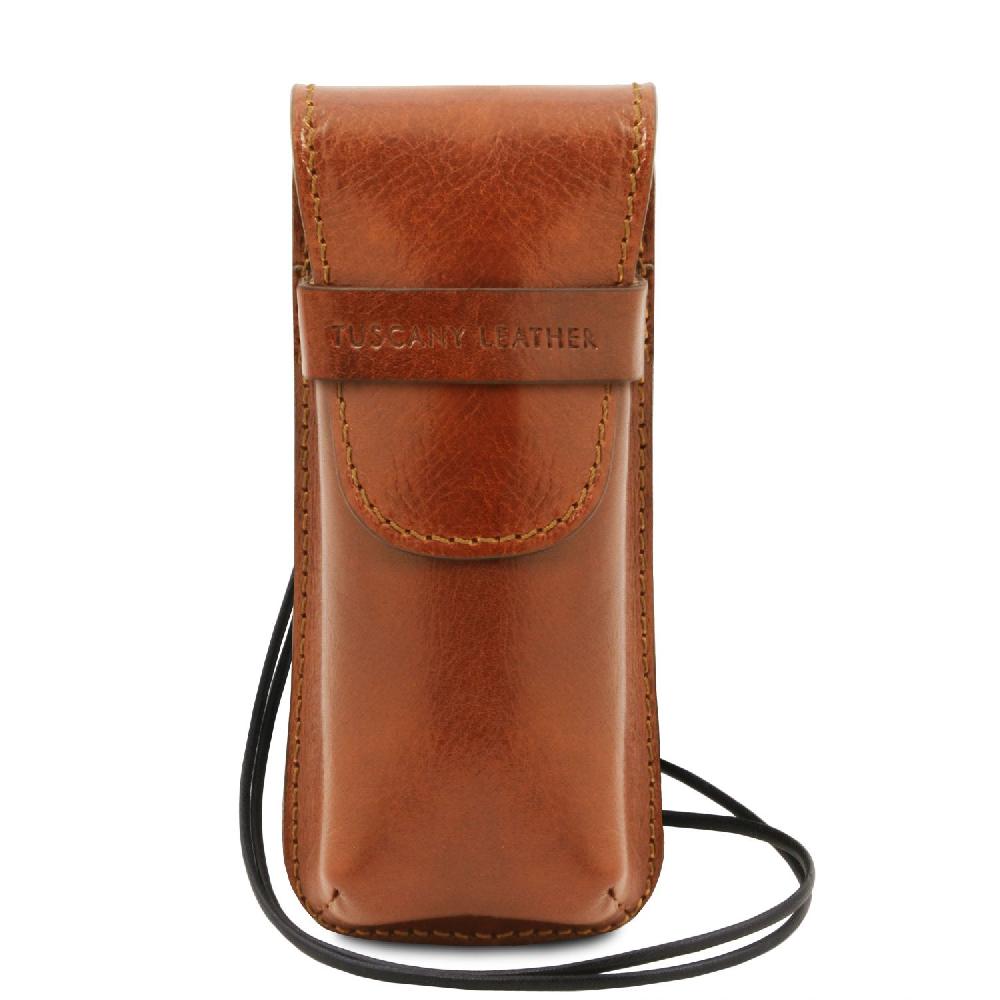Tuscany Leather Esclusivo Portaocchiali/Portacellulare/porta Orologio a Tracolla in Pelle