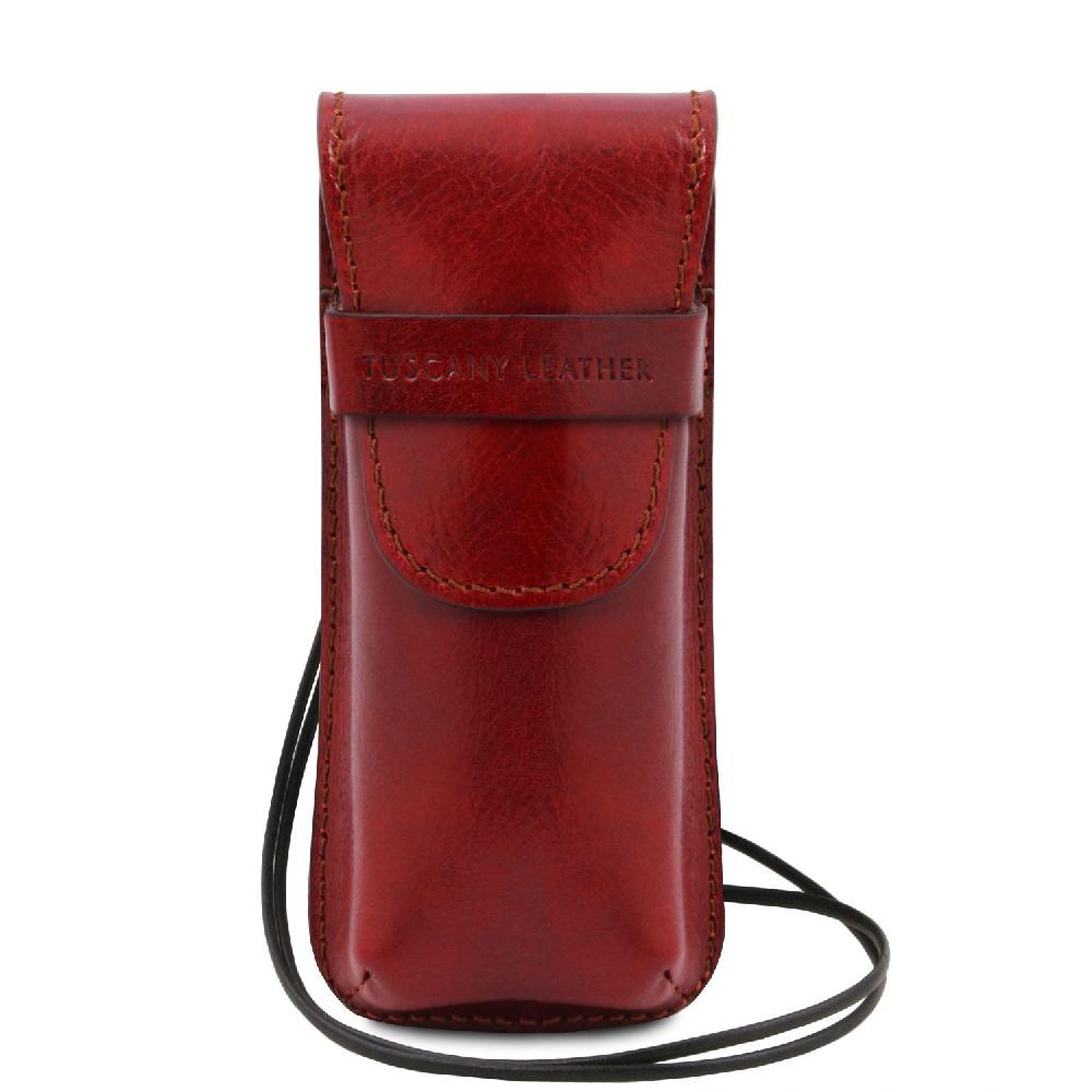 Tuscany Leather Esclusivo Portaocchiali/Portacellulare/porta Orologio a Tracolla in Pelle