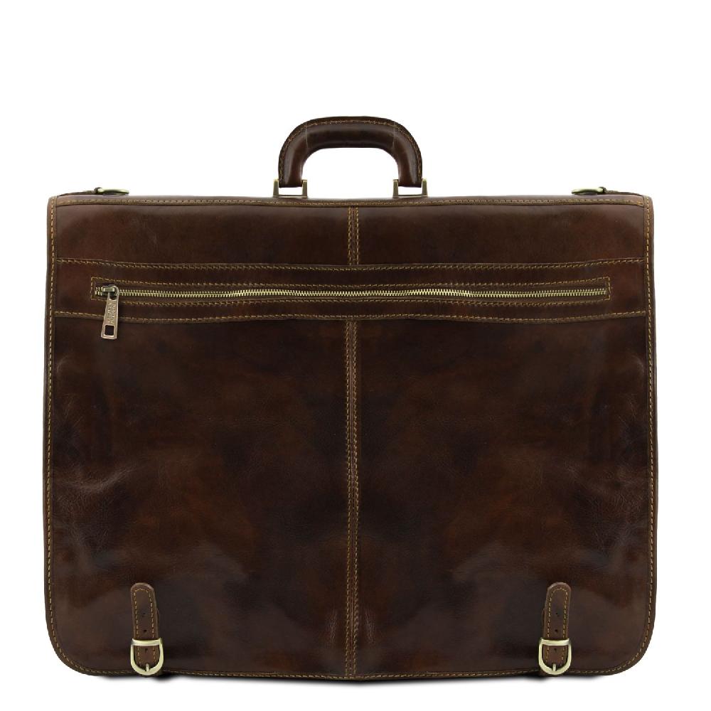 Tuscany Leather Porta Abiti in Pelle con Tascone Davanti Fornitura limitata