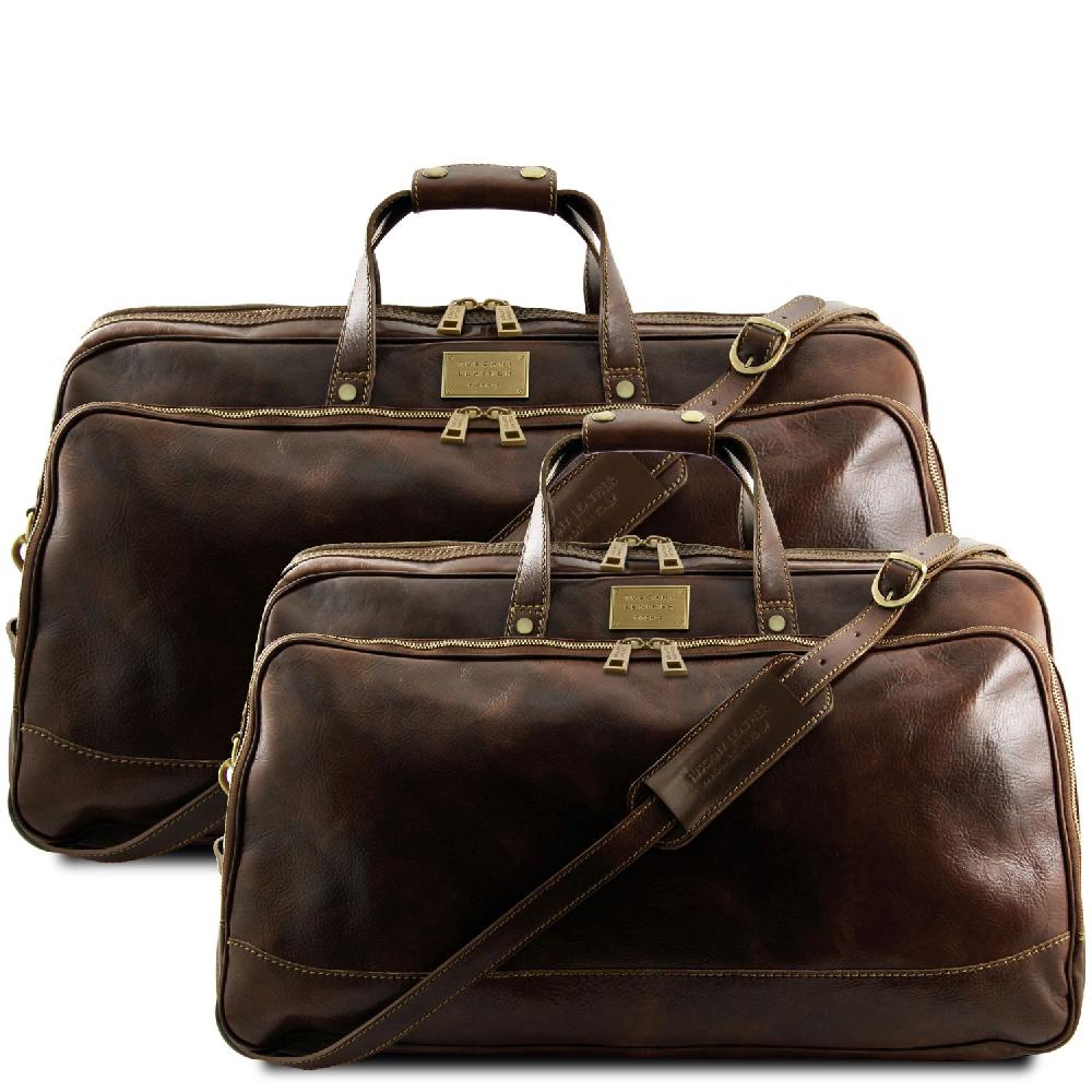 Tuscany Leather Set Trolley da Viaggio in Pelle
