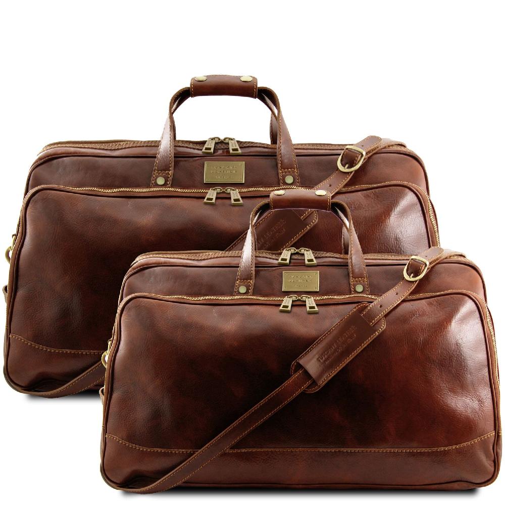Tuscany Leather Set Trolley da Viaggio in Pelle