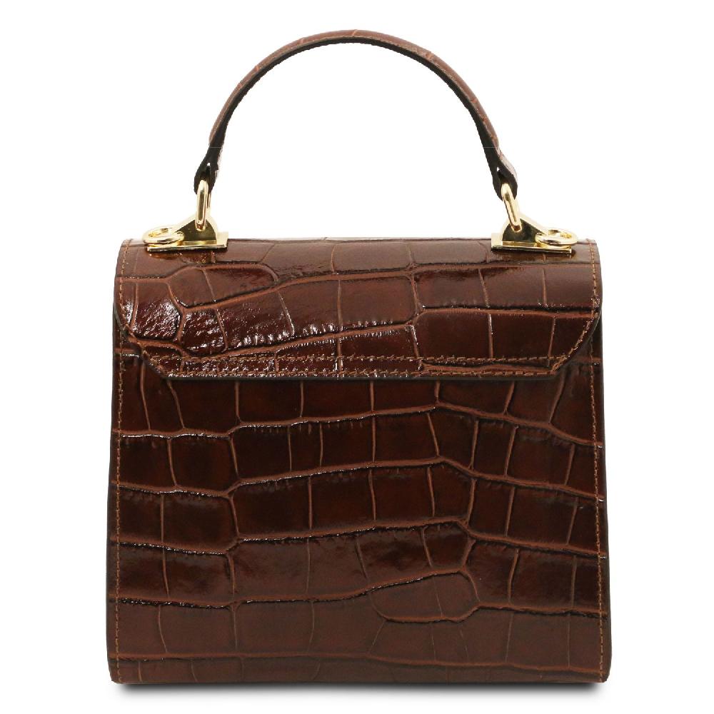Tuscany Leather Borsa a Mano in Pelle Stampa Cocco Trasporto libero internazionale