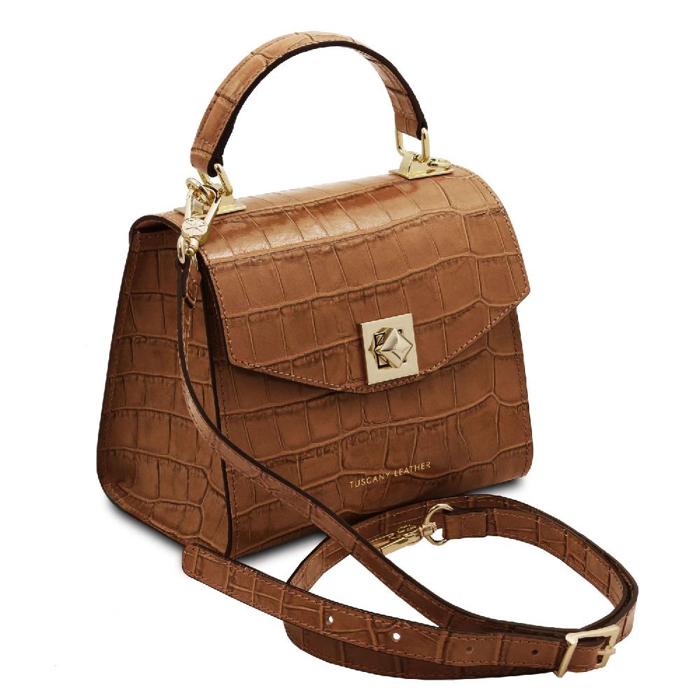 Tuscany Leather Borsa a Mano in Pelle Stampa Cocco Officina