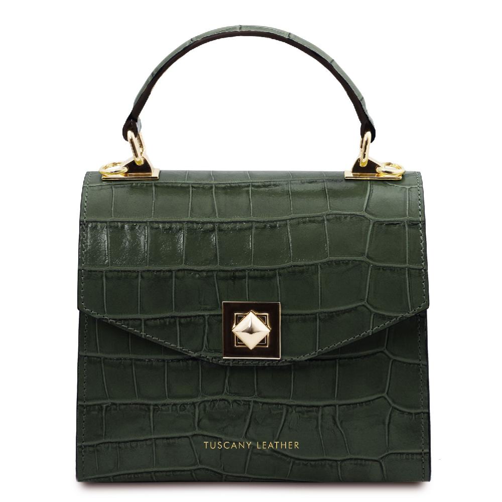 Tuscany Leather Borsa a Mano in Pelle Stampa Cocco Esporta salva