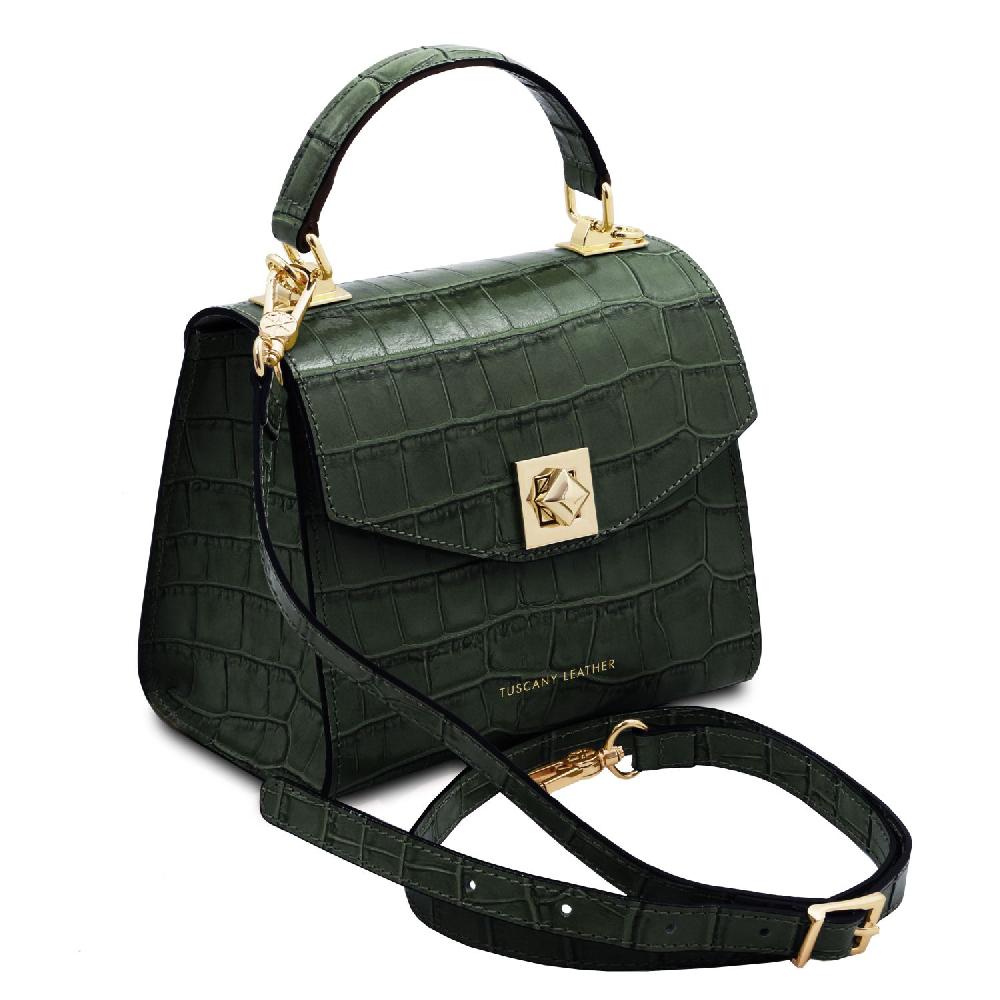 Tuscany Leather Borsa a Mano in Pelle Stampa Cocco Esporta salva