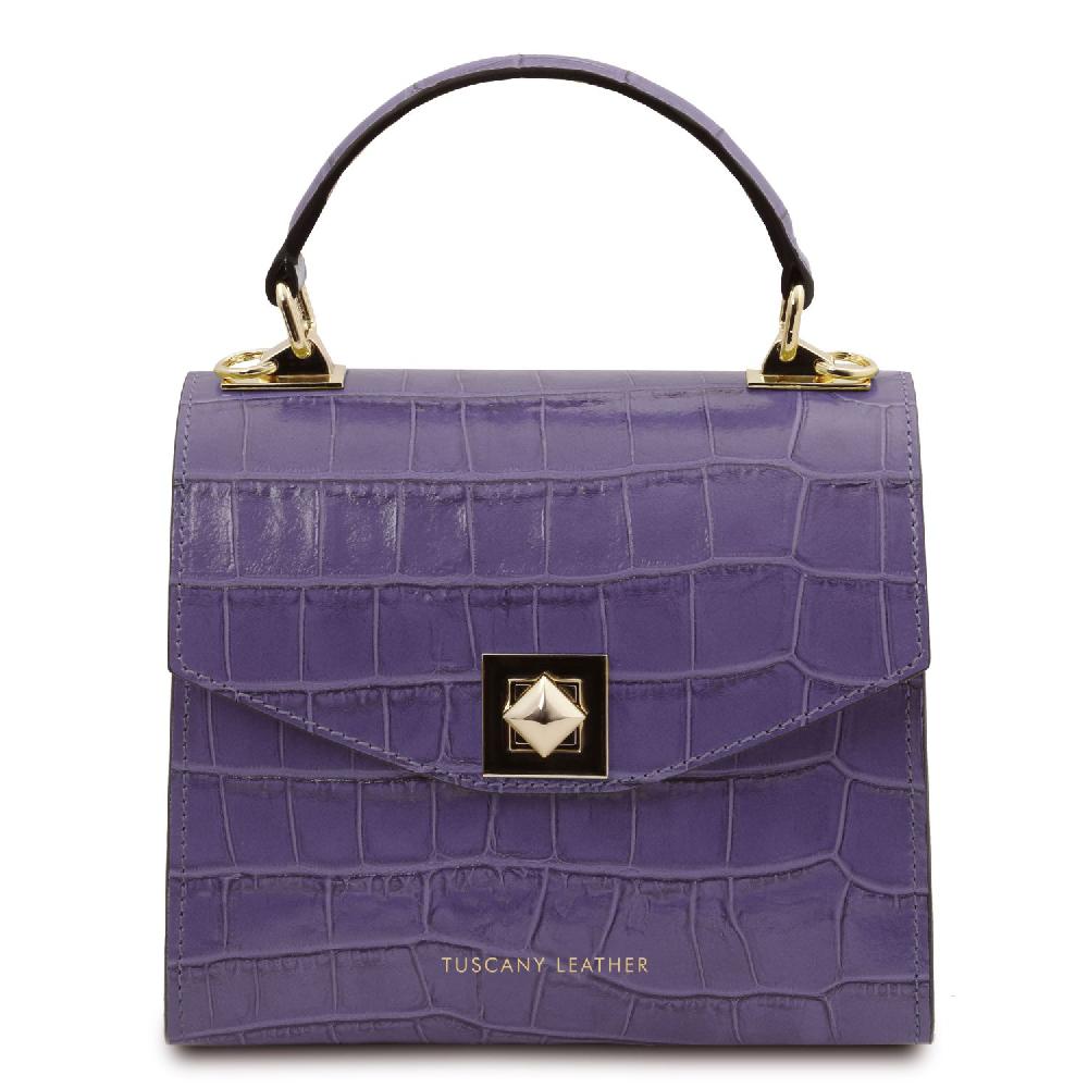 Tuscany Leather Borsa a Mano in Pelle Stampa Cocco Black Friday Prezzi
