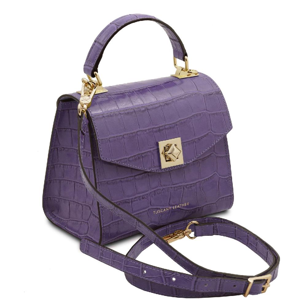 Tuscany Leather Borsa a Mano in Pelle Stampa Cocco Black Friday Prezzi