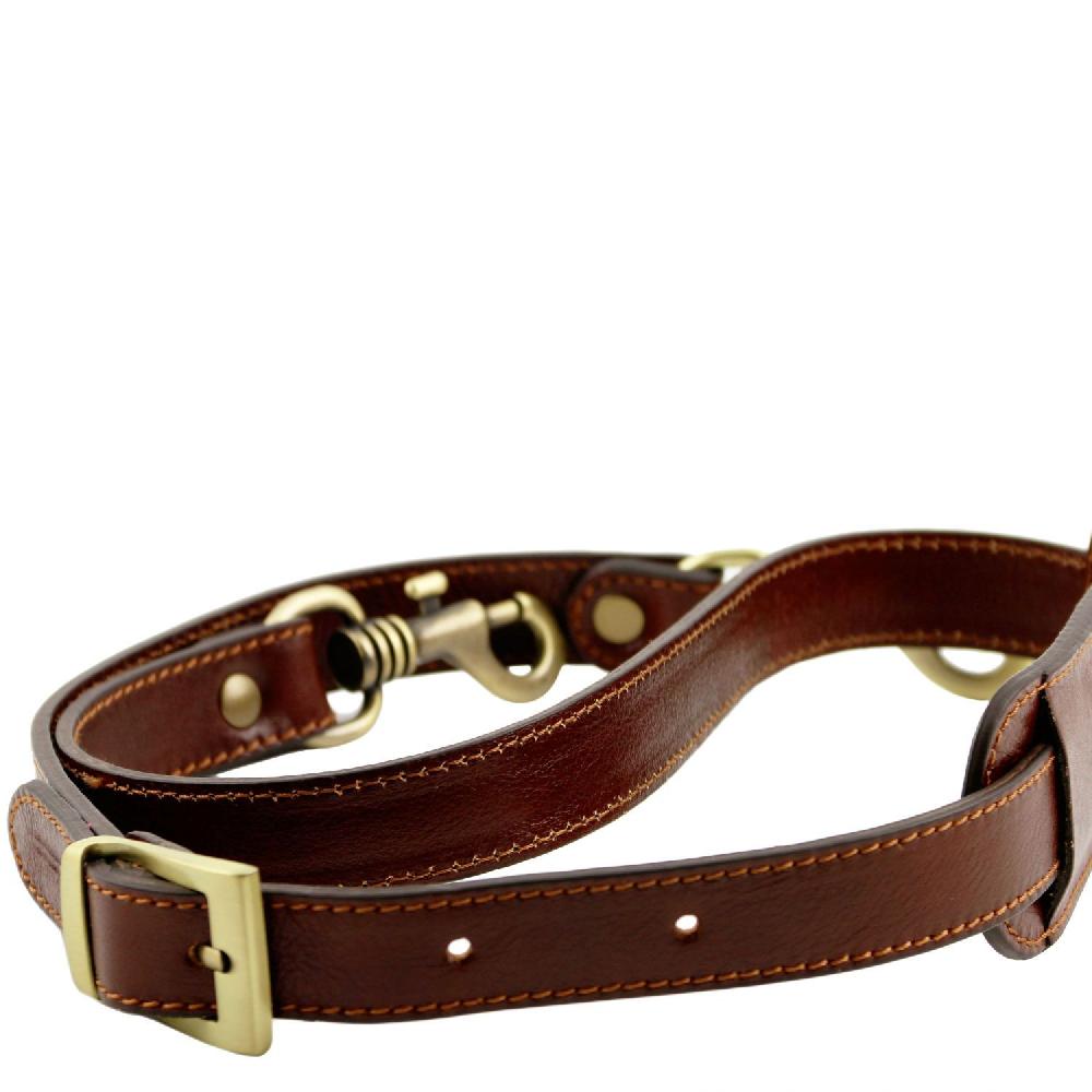 Tuscany Leather Tracolla in Pelle Regolabile Soddisfazione Garantita
