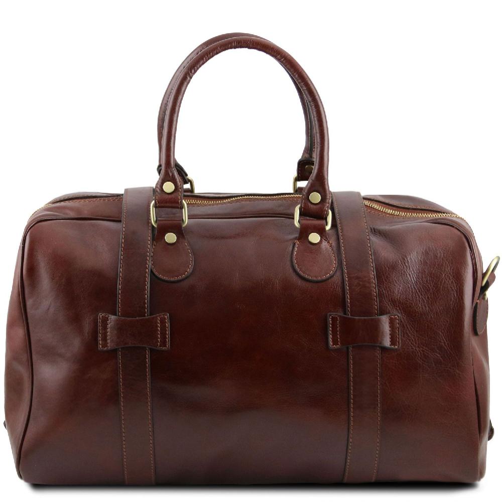 Tuscany Leather Borsone da Viaggio in Pelle con Fibbie - Misura Grande Consegna Veloce
