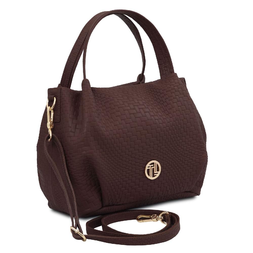 Tuscany Leather Borsa a Mano in Pelle Morbida Stampa Intrecciata Fino Al -60%
