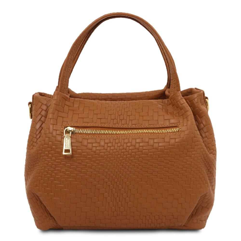Tuscany Leather Borsa a Mano in Pelle Morbida Stampa Intrecciata Shopping Online
