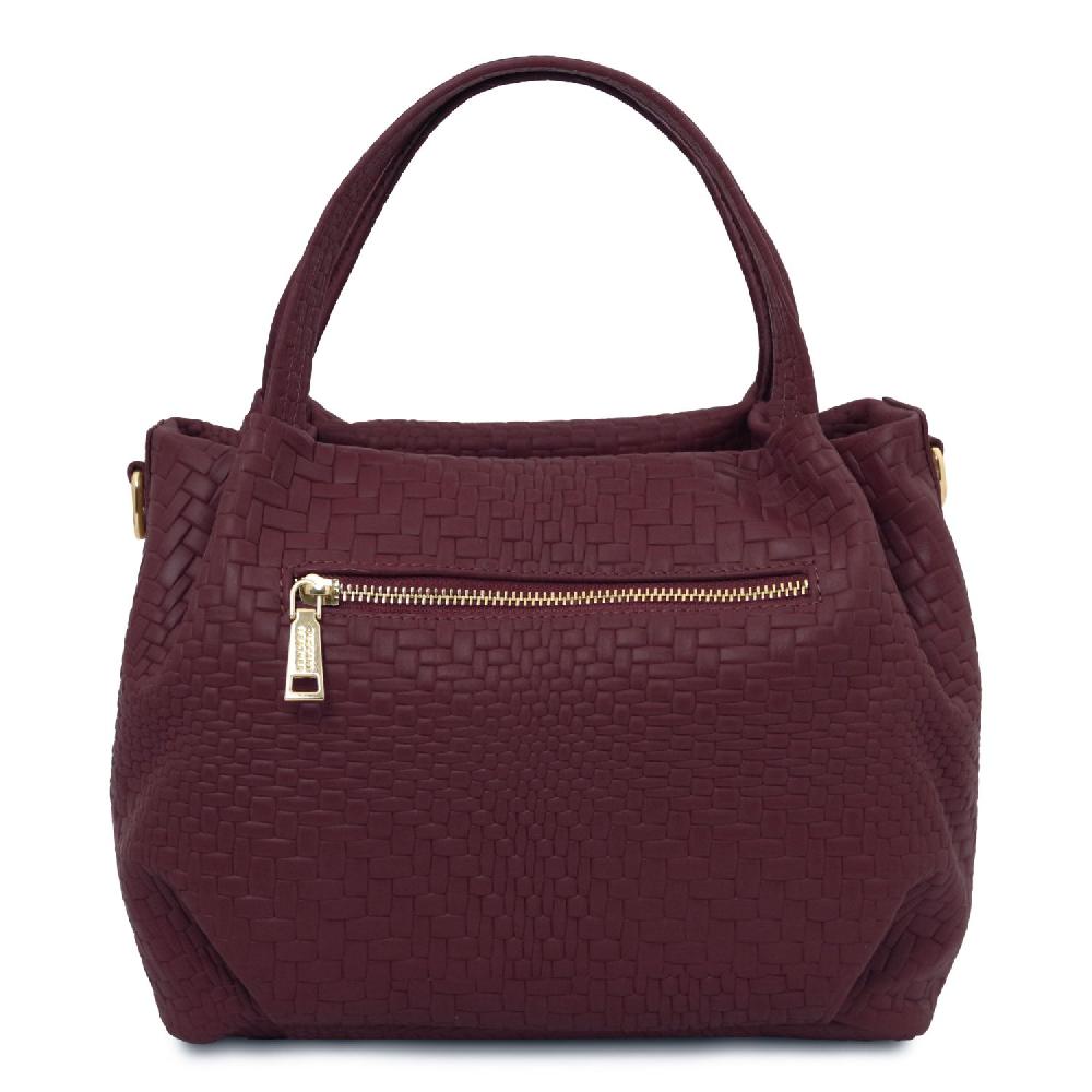Tuscany Leather Borsa a Mano in Pelle Morbida Stampa Intrecciata Affare Del Giorno