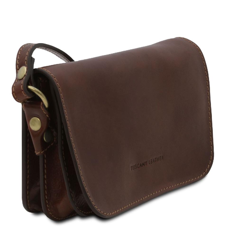 Tuscany Leather Tracollina in Pelle con Pattella Sconto di tempo limitato