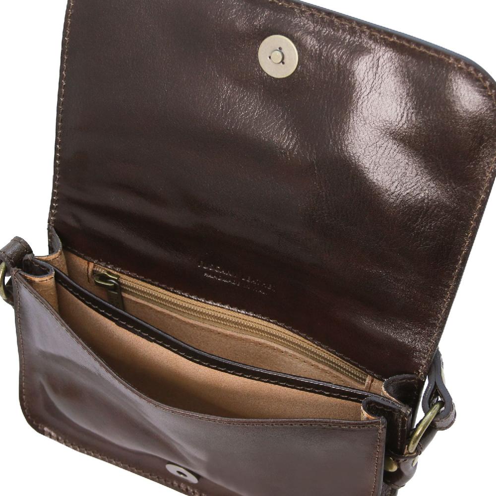Tuscany Leather Tracollina in Pelle con Pattella Sconto di tempo limitato