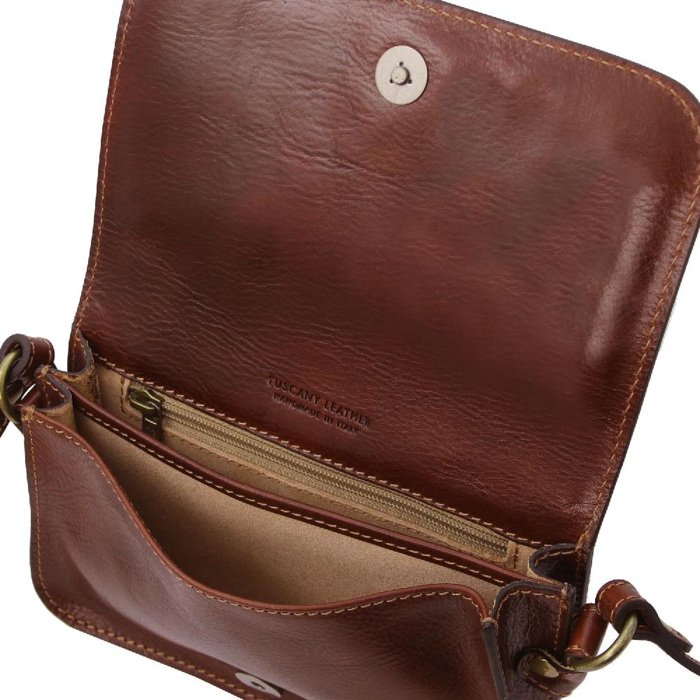 Tuscany Leather Tracollina in Pelle con Pattella Negozio online di fabbrica