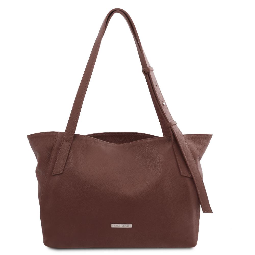 Tuscany Leather Borsa Shopping in Pelle Morbida Offerta migliore