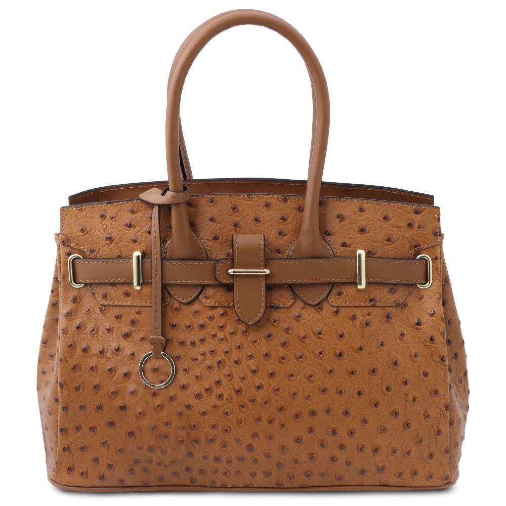 Tuscany Leather Borsa a Mano in Pelle Stampata Effetto Struzzo Bestseller