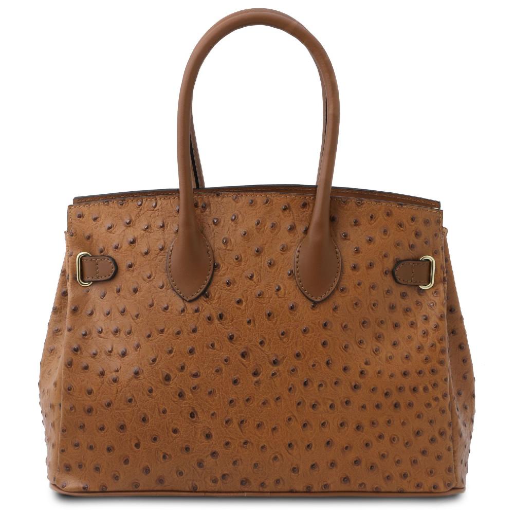 Tuscany Leather Borsa a Mano in Pelle Stampata Effetto Struzzo Bestseller