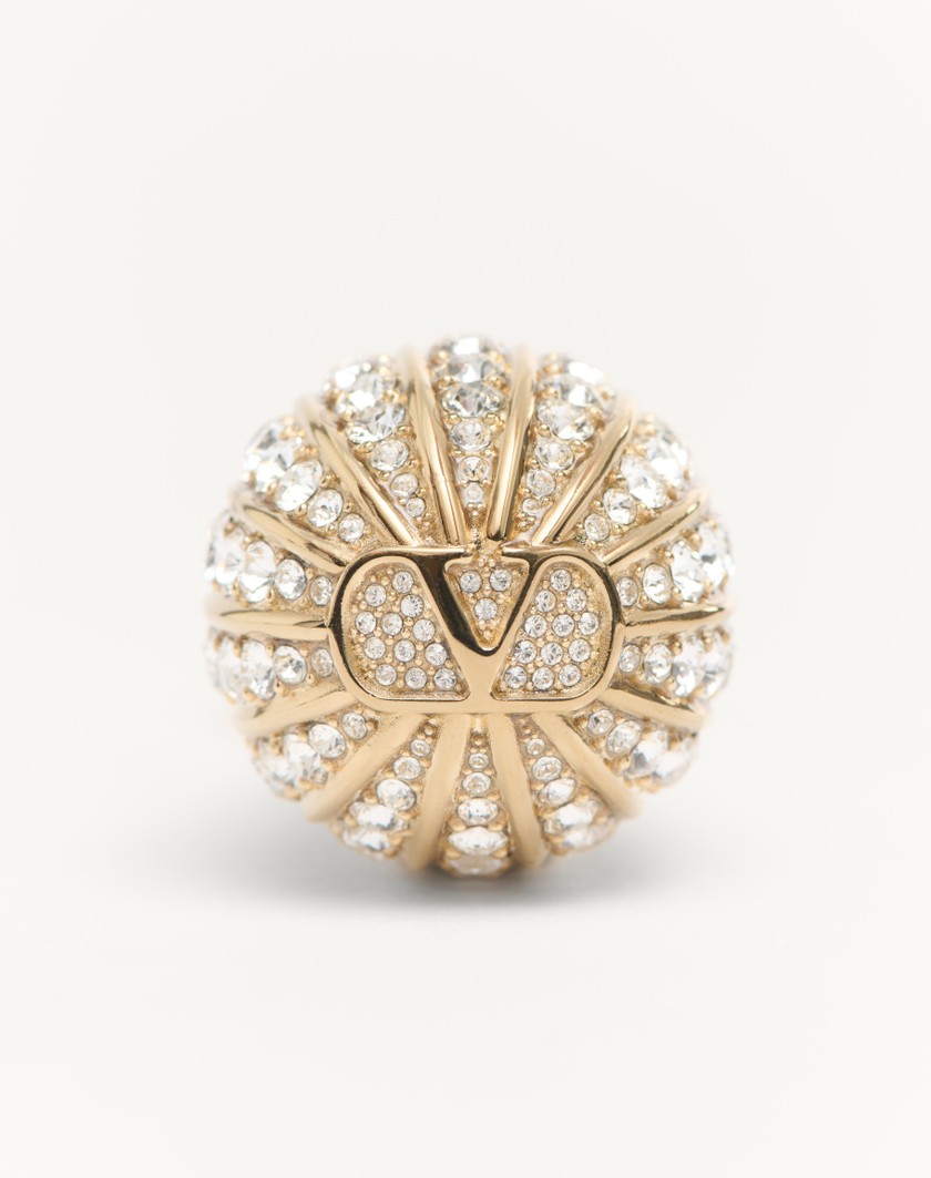 Valentino Handbags Orecchini Poetiques Des Gouttes In Metallo E Cristalli Swarovski® per Donna in Oro/crystal | Valentino IT In Vendita
