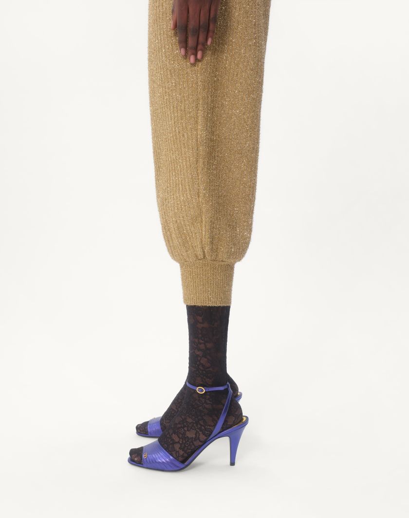 Valentino Handbags Pantaloni Di Maglia In Lurex per Donna in Oro | Valentino IT Saldi