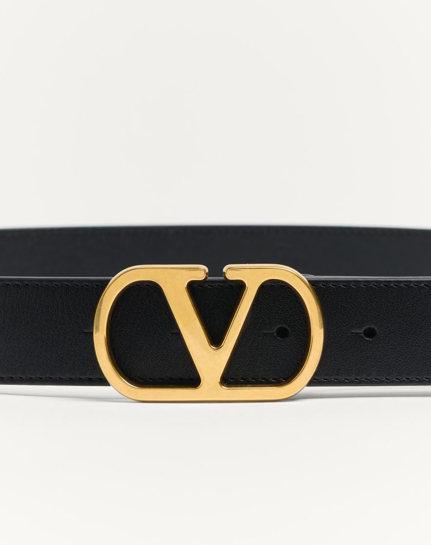 Valentino Handbags Cintura Vlogo Signature In Vitello Lucido 30 Mm per Donna in Nero | Valentino IT Vendita Calda