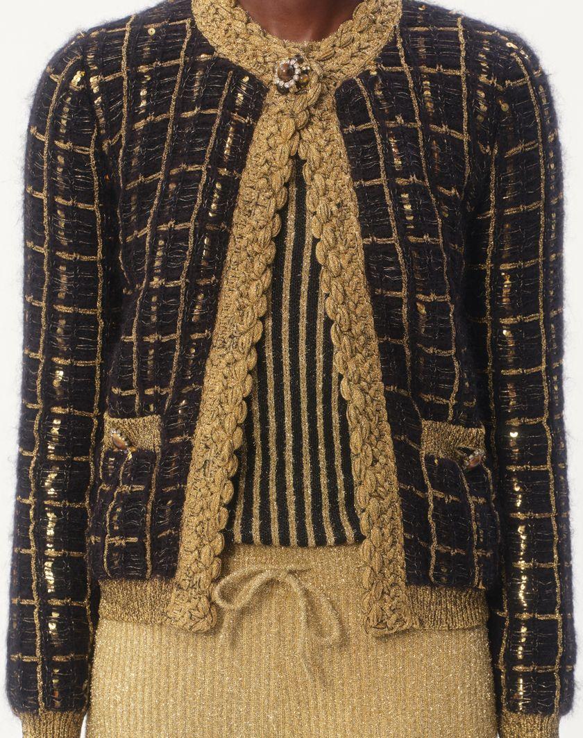 Valentino Handbags Giacca Di Maglia In Mohair E Paillettes per Donna in Nero/oro | Valentino IT Vendita Economica