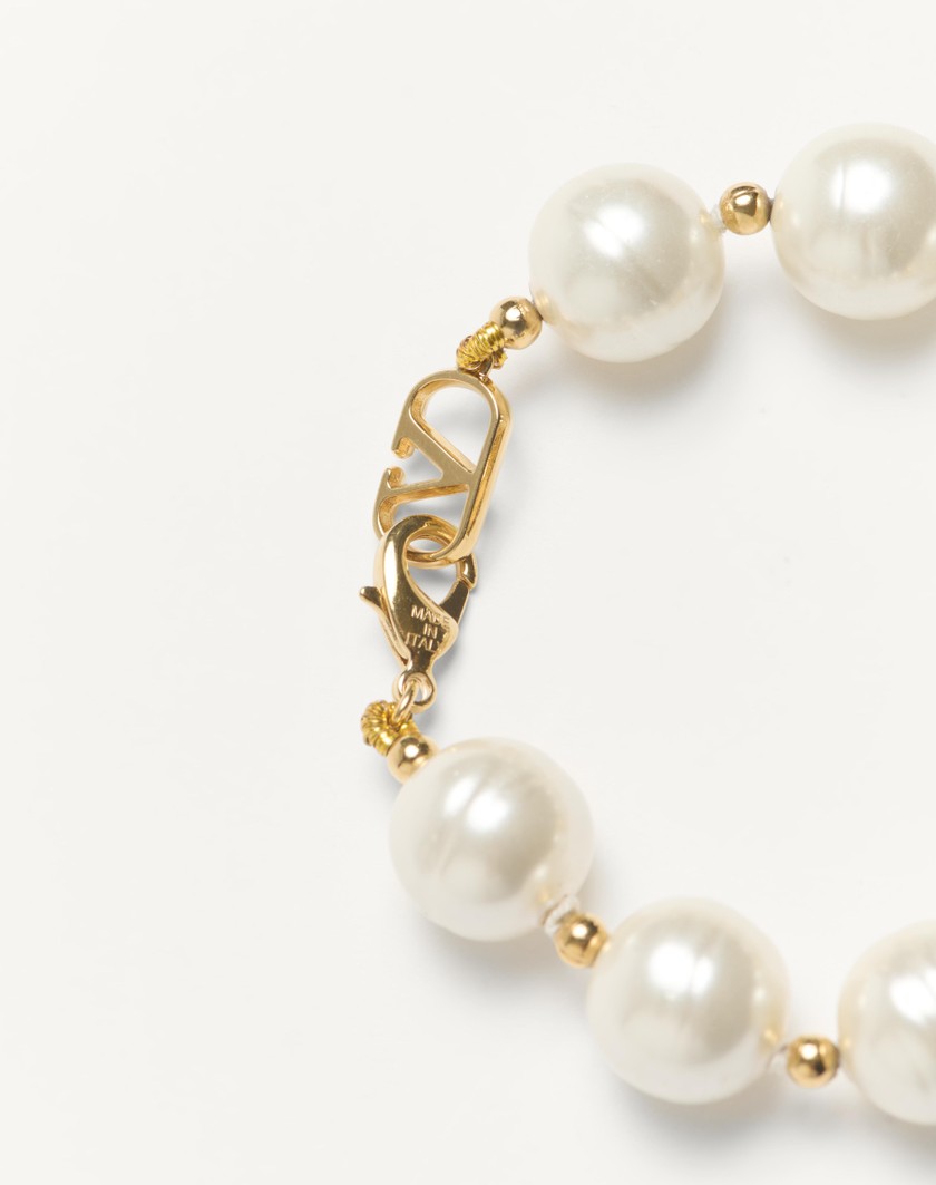 Valentino Handbags Bracciale Coeur Royal In Metallo Smalto Perla E Cristalli Swarovski® per Donna in Multicolor | Valentino IT 2025