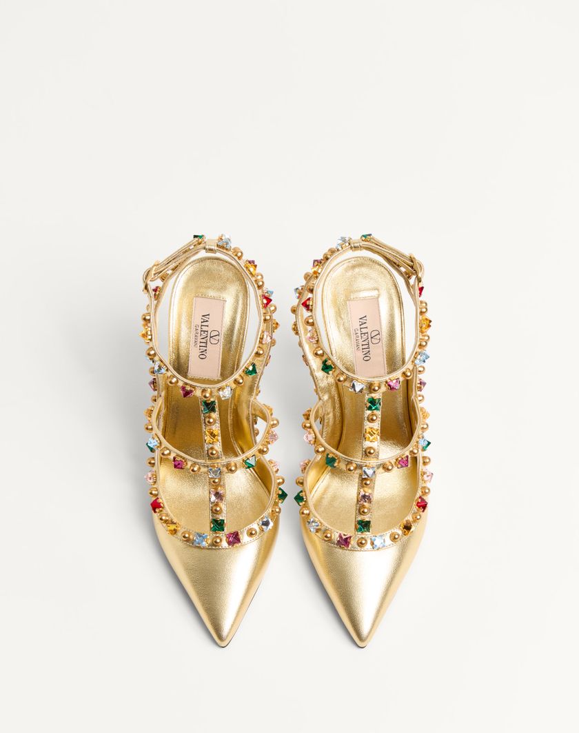 Valentino Handbags Décolleté Rockstud In Nappa Laminata Con Cabochon E Cristalli 100mm per Donna in Multicolor | Valentino IT Italy