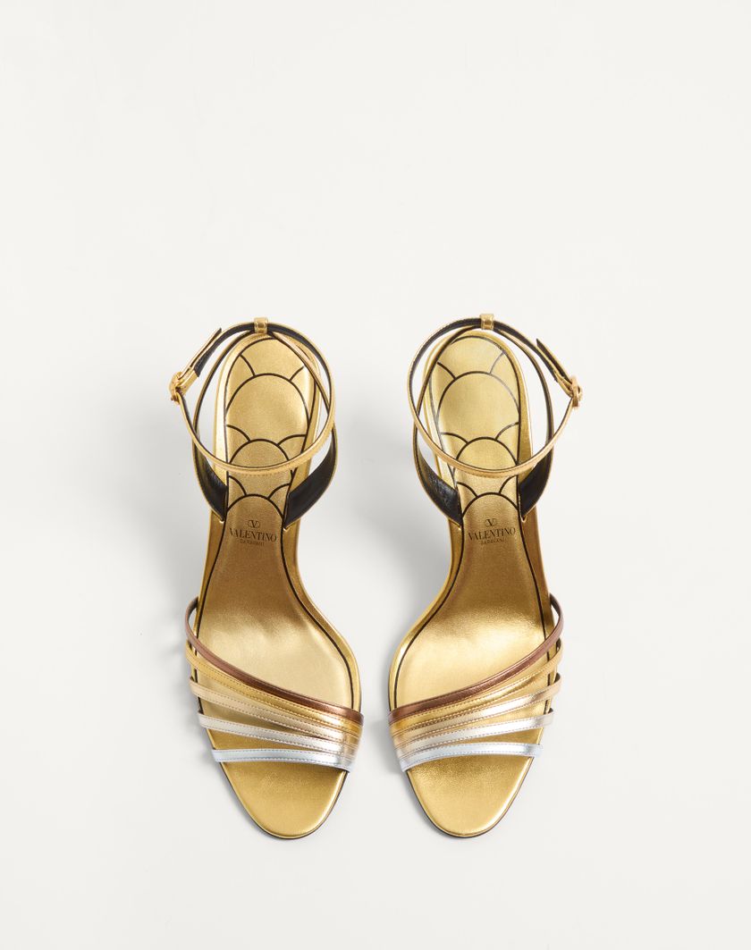 Valentino Handbags Sandalo Ladycrush In Nappa Laminata Con Cristalli 85mm per Donna in Multicolor | Valentino IT In Linea