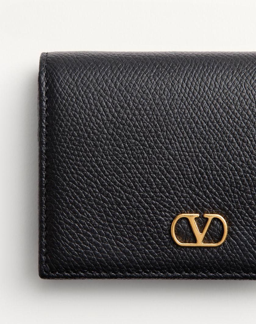 Valentino Handbags Portafoglio Vlogo Signature In Vitello Granato per Donna in Nero | Valentino IT Pezzi Unici