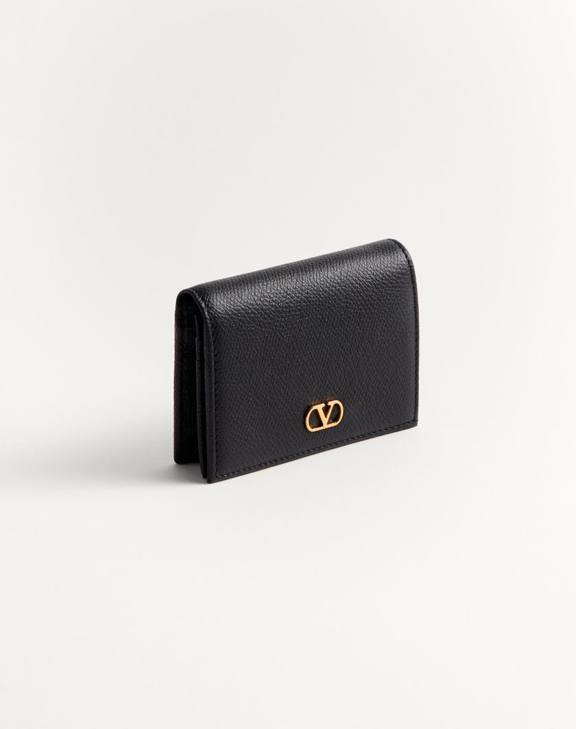 Valentino Handbags Portafoglio Vlogo Signature In Vitello Granato per Donna in Nero | Valentino IT Pezzi Unici