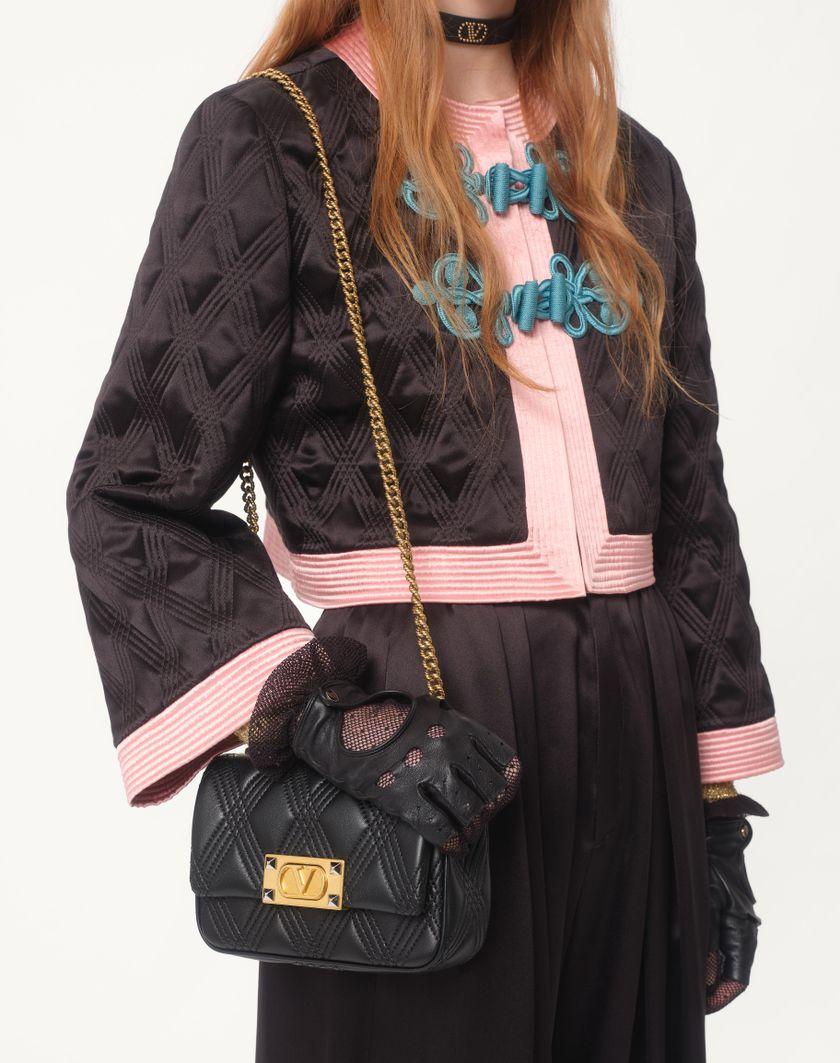 Valentino Handbags Giacca In Doppia Duchesse per Donna in Nero/rosa | Valentino IT Acquista Ora