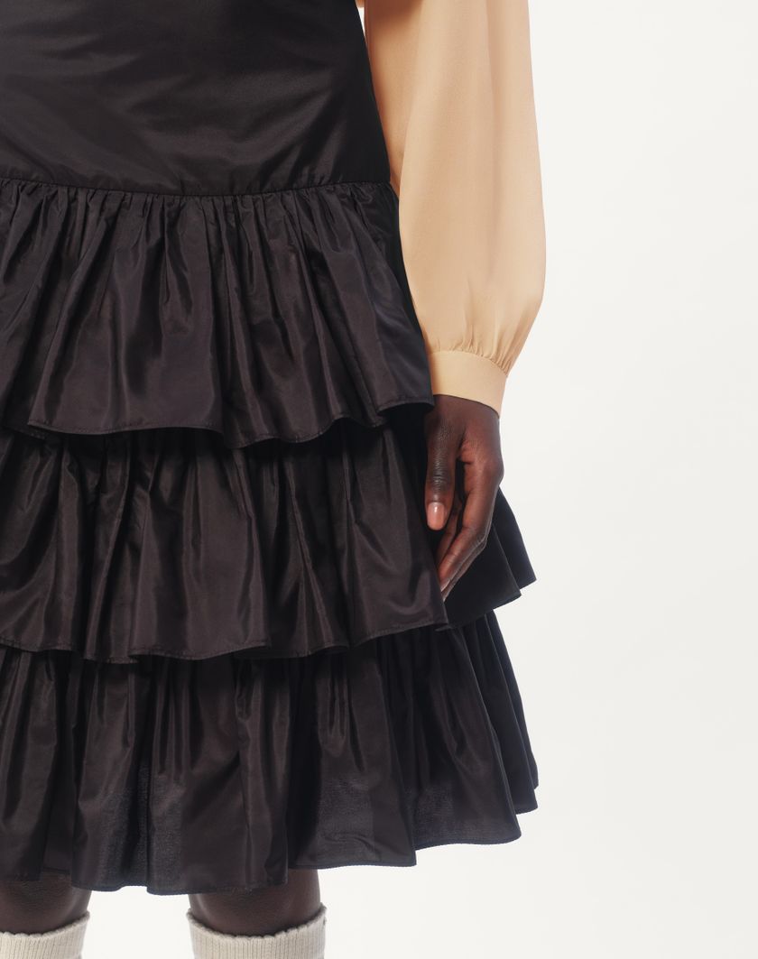 Valentino Handbags Gonna In Taffetas A Balze per Donna in Nero | Valentino IT Consegna Veloce