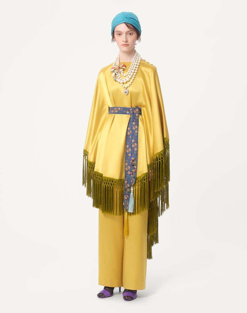 Valentino Handbags Pantaloni In Doppia Duchesse per Donna in Oro | Valentino IT Novità