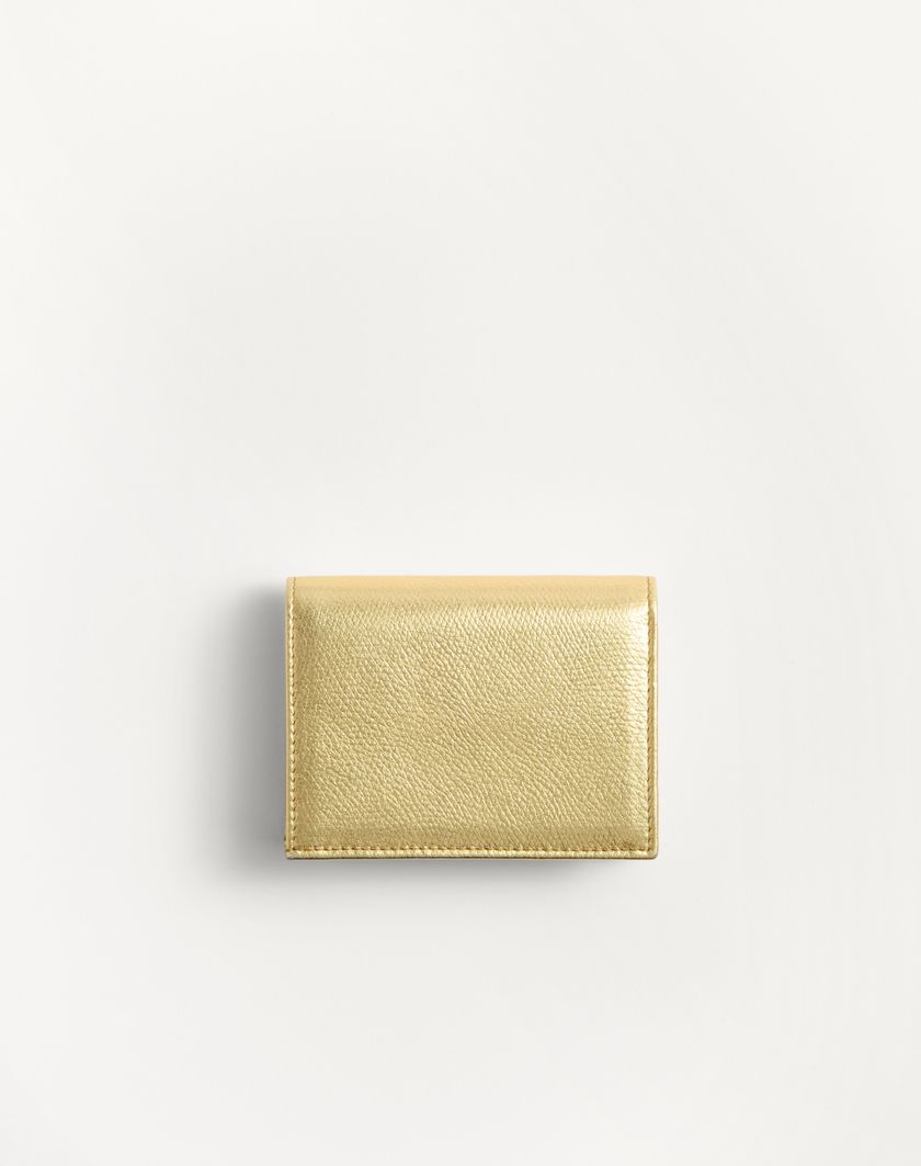 Valentino Handbags Portafoglio Vlogo Signature In Vitello Granato Laminato per Donna in Antique Brass | Valentino IT Presa