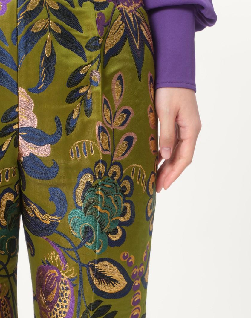 Valentino Handbags Pantaloni In Apres L'hiver Jacquard Floreale Lurex per Donna in Multicolor | Valentino IT Saldi