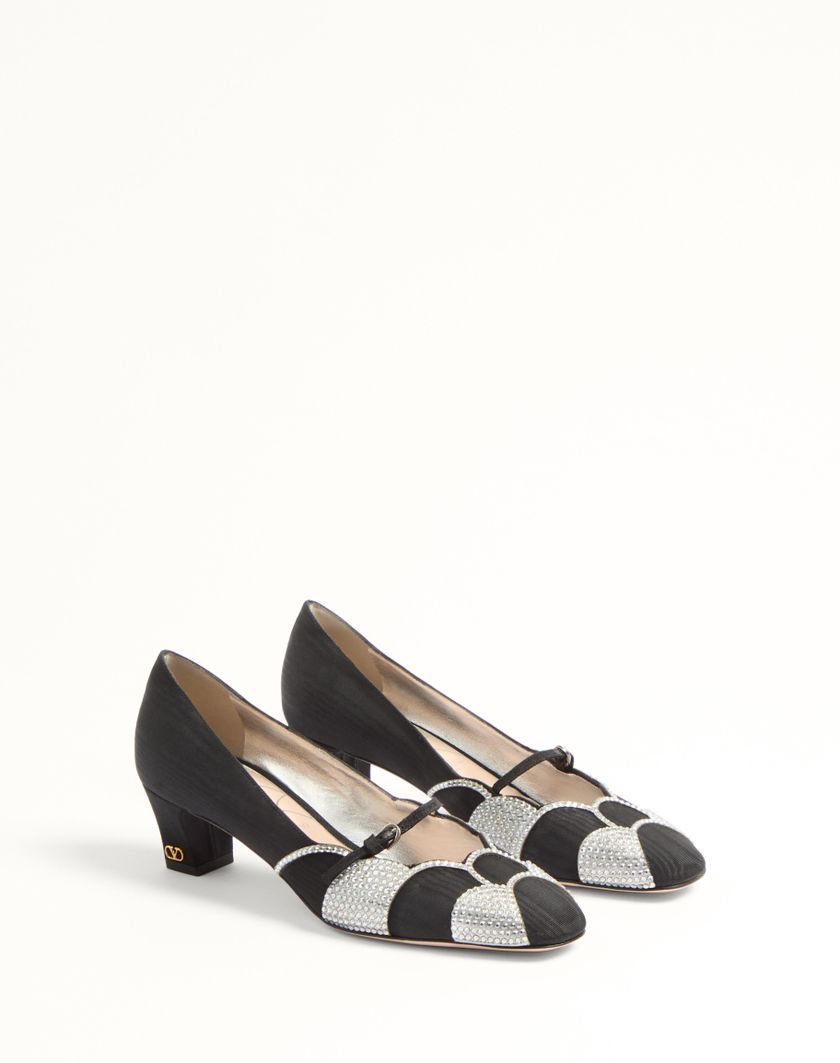 Valentino Handbags Décolleté Bowow In Tessuto Moirè Con Cristalli 45mm per Donna in Nero/silver | Valentino IT Hotsell