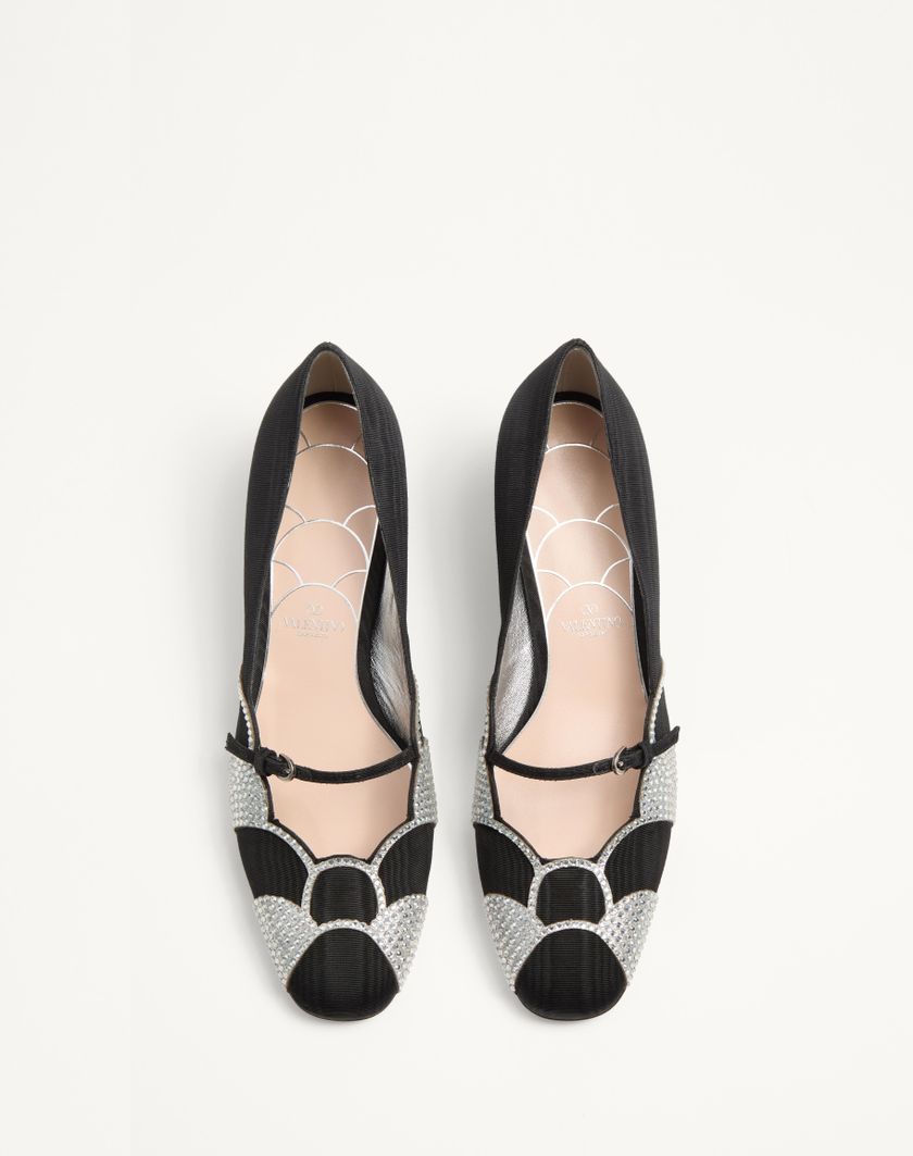 Valentino Handbags Décolleté Bowow In Tessuto Moirè Con Cristalli 45mm per Donna in Nero/silver | Valentino IT Hotsell