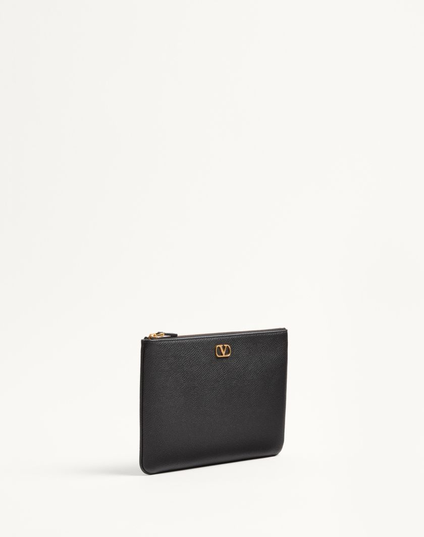 Valentino Handbags Pochette Vlogo Signature In Vitello Granato per Donna in Nero | Valentino IT Vendita Economica