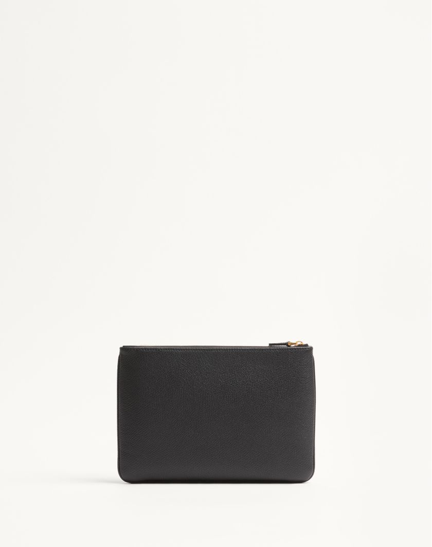 Valentino Handbags Pochette Vlogo Signature In Vitello Granato per Donna in Nero | Valentino IT Vendita Economica