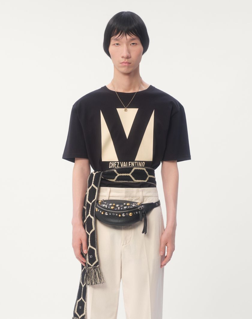 Valentino Handbags T-shirt In Cotone Con Stampa Chez Valentino per Uomo in Avorio | Valentino IT Spedizione Gratuita