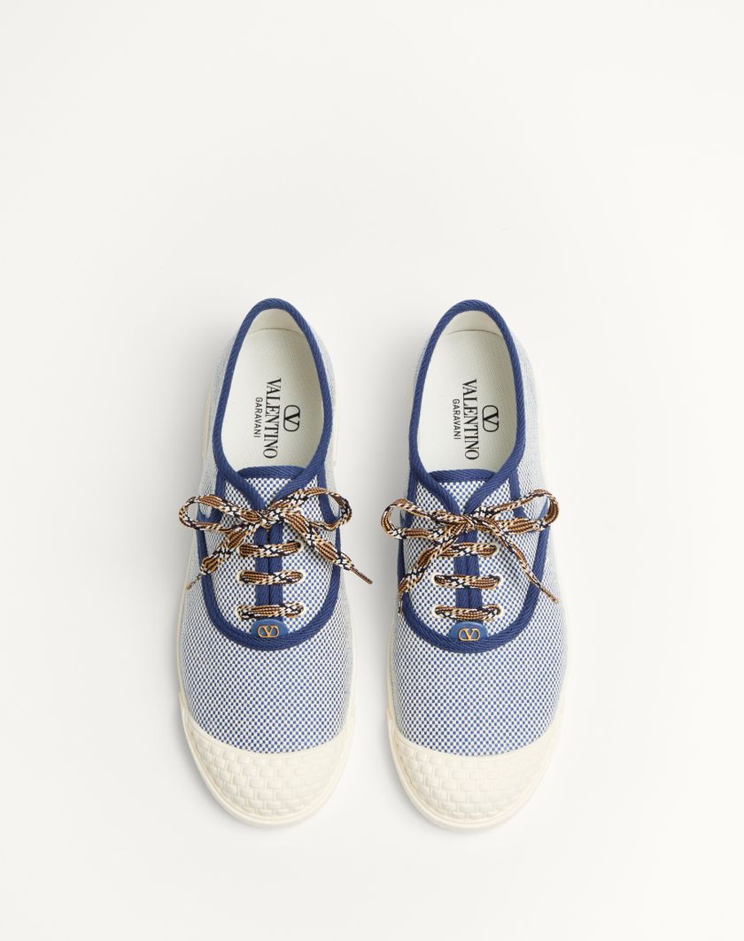 Valentino Handbags Sneaker Bay By Bay In Tessuto per Uomo in Tabacco | Valentino IT In Vendita