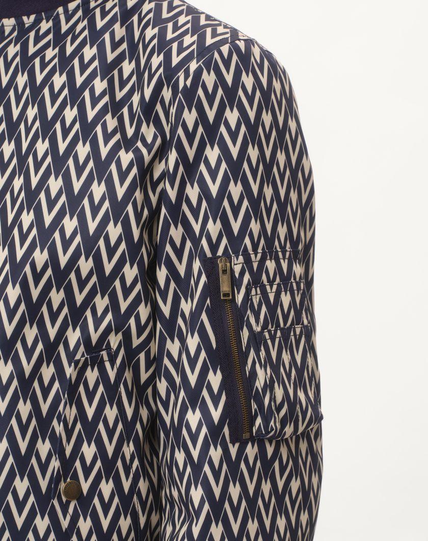 Valentino Handbags Bomber In Nylon Con Stampa Toute La V per Uomo in Navy/crema | Valentino IT Offerte