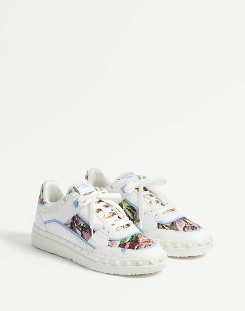 Valentino Handbags Sneaker Low Top Freedots In Vitello E Tessuto per Uomo in Bianco/multicolor/popeline Blue | Valentino IT Hotsell