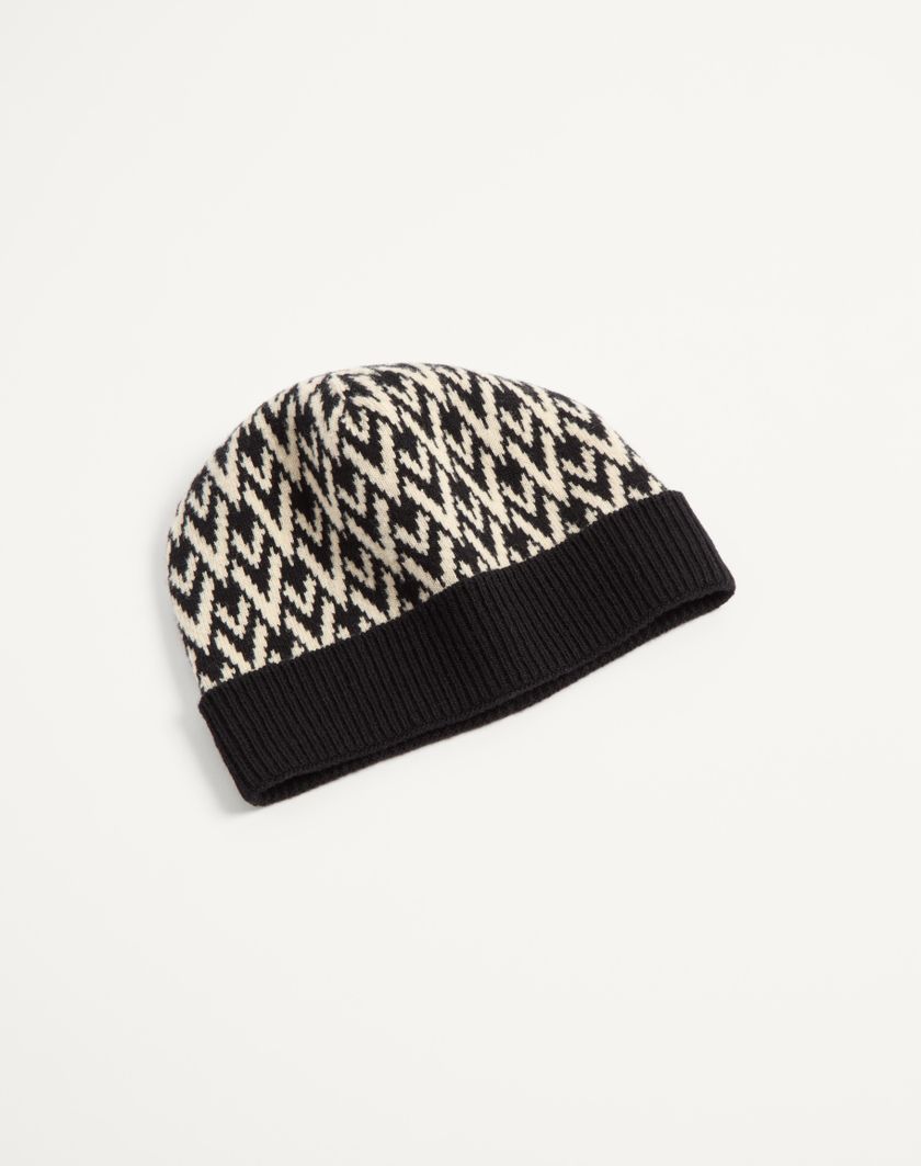 Valentino Handbags Beanie Knitted Toute La V Signature In Lana per Uomo in Navy/crema | Valentino IT Vendita Economica