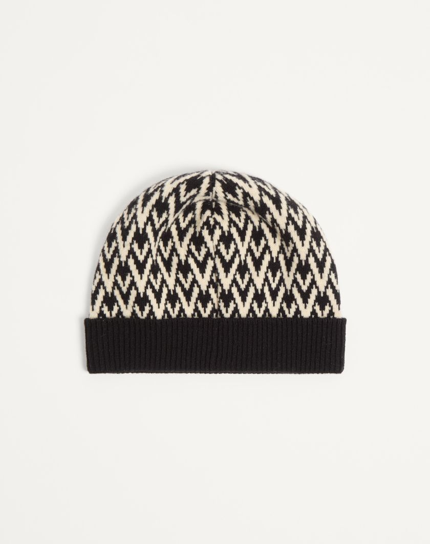 Valentino Handbags Beanie Knitted Toute La V Signature In Lana per Uomo in Navy/crema | Valentino IT Vendita Economica