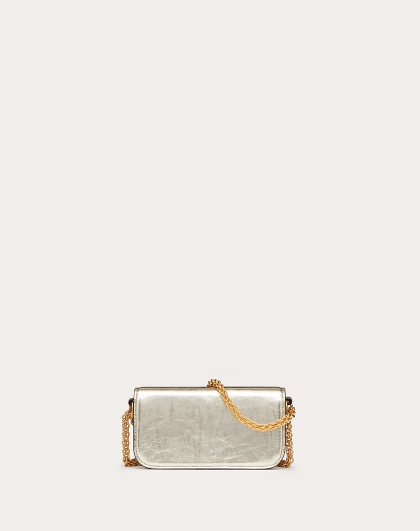 Valentino Handbags Borsa Piccola A Spalla Valentino Garavani Locò In Vitello Metallizzato per Donna in Platino | Valentino IT Moda