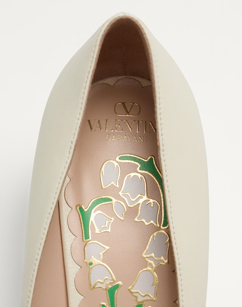 Valentino Handbags Décolleté Bowow In Capretto 45mm per Donna in Avorio | Valentino IT Nuovo