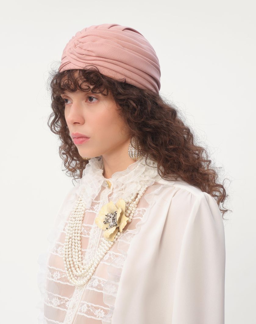Valentino Handbags Turbante Rigido In Lana per Donna in Avorio/oro | Valentino IT Spedizione Gratuita